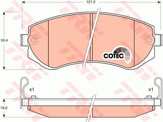 Brake Pad Set, disc brake COTEC GDB3208