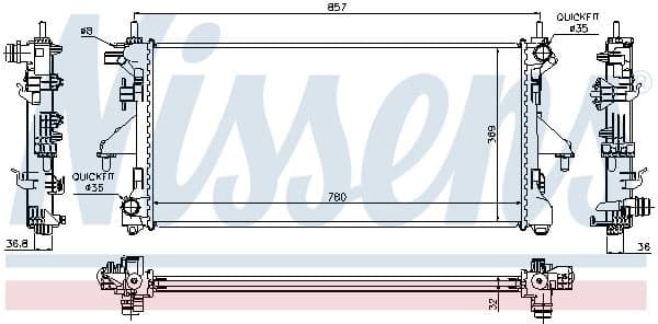 Radiator, engine cooling 63556