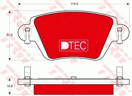 Brake Pad Set, disc brake DTEC COTEC GDB1525DTE