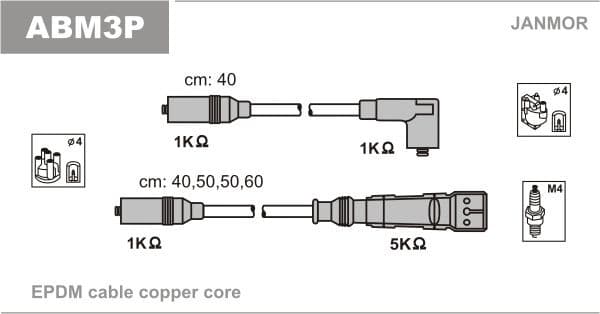Ignition cable set ABM3P