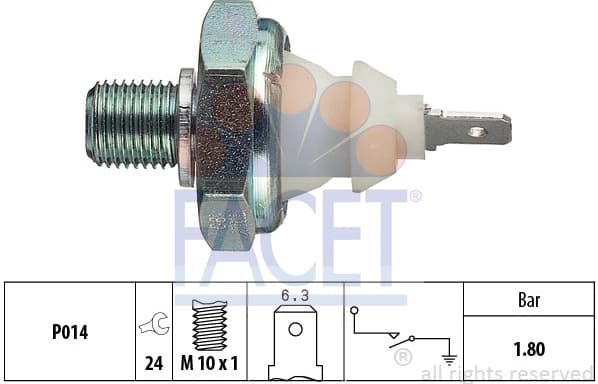 Oil Pressure Switch Made in Italy - OE Equivalent 7.0045 - image 2
