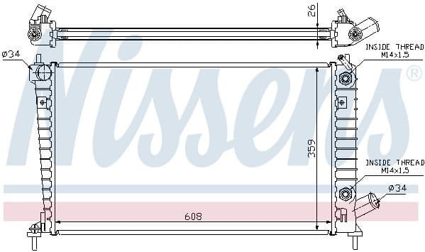 Radiator, engine cooling 68005A