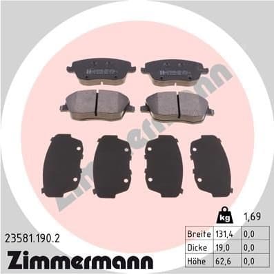 Brake Pad Set, disc brake 23581.190.2