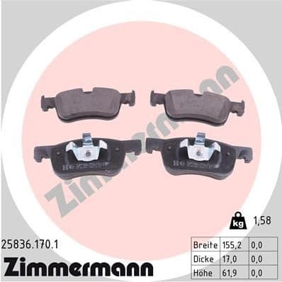 Brake Pad Set, disc brake 25836.170.1