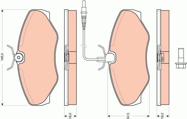 Brake pads front, Top Quality GDB1760