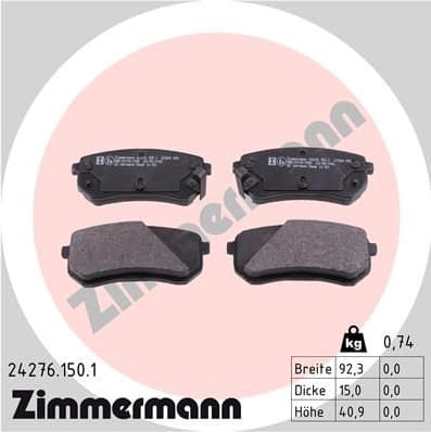Brake Pad Set, disc brake 24276.150.1