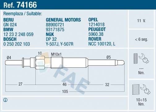 Glow Plug 74166