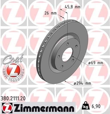 Brake Disc COAT Z 380.2111.20