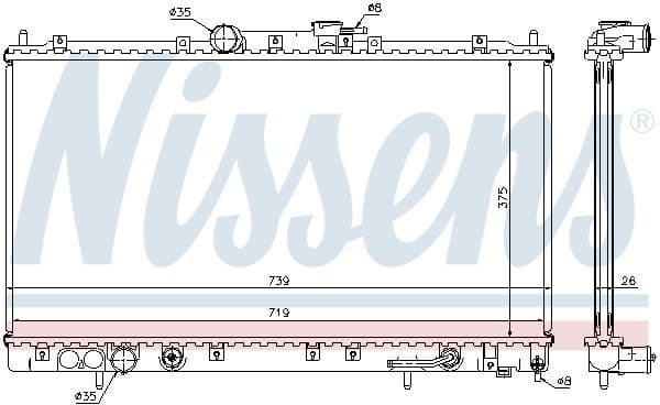 Radiator, engine cooling 62869A