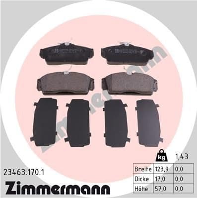 Brake Pad Set, disc brake 23463.170.1