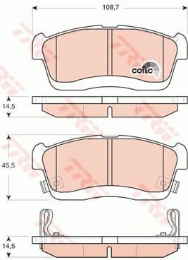 Brake Pad Set, disc brake COTEC GDB3430
