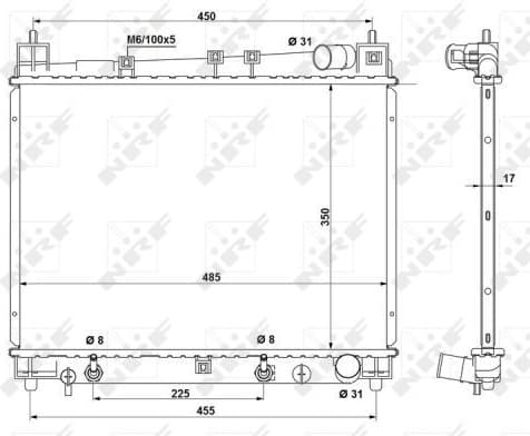 Radiator, engine cooling EASY FIT 53212