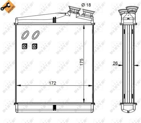 Heat Exchanger, interior heating EASY FIT 54340