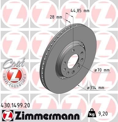 Brake Disc COAT Z 430.1499.20
