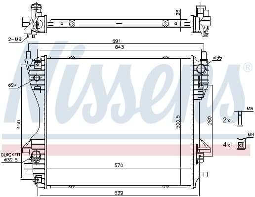 Radiator, engine cooling 66706