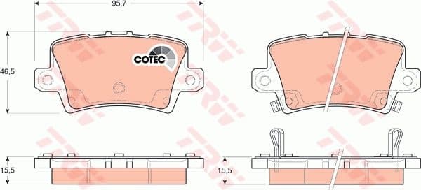 Brake pads rear, Top Quality GDB3408
