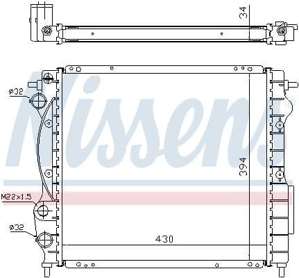 Radiator, engine cooling 63968A