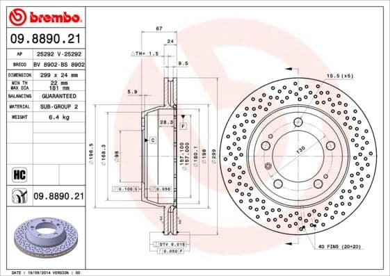 Brake Disc PRIME LINE - UV Coated 09.8890.21