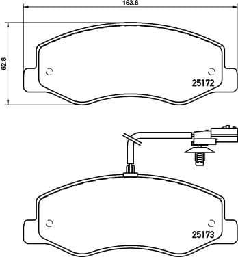 Brake pads front=rear, Premium Quality P68061