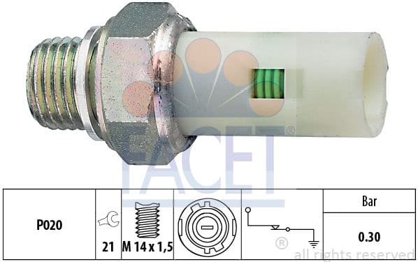 Oil Pressure Switch Made in Italy - OE Equivalent 7.0076 - image 2