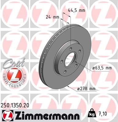 Brake Disc COAT Z 250.1350.20
