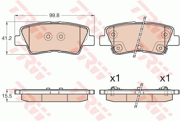 Brake Pad Set, disc brake COTEC GDB3537
