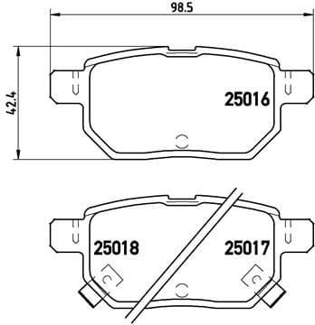 Brake pads rear, Top Quality P83133