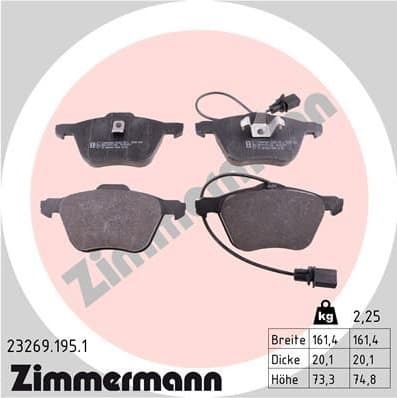 Brake Pad Set, disc brake 23269.195.1