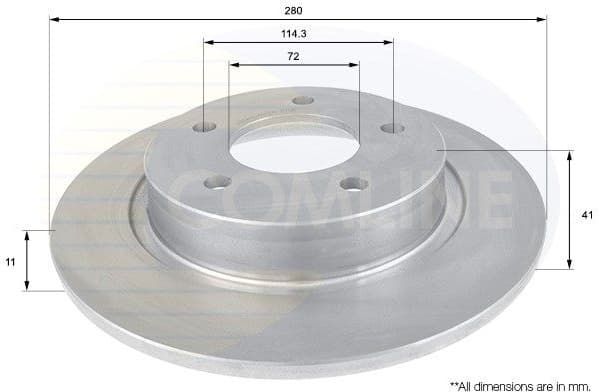 Brake disc, 1pcs REAR ADC0449 - image 2