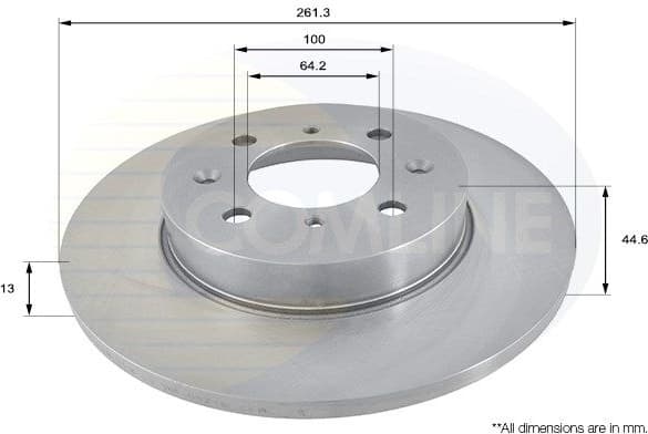 Brake disc, 1pcs FRONT ADC1302 - image 2