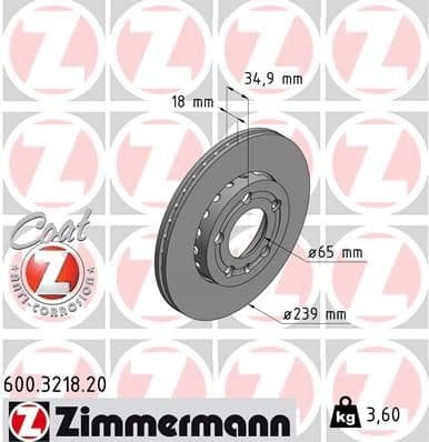Brake Disc COAT Z 600.3218.20