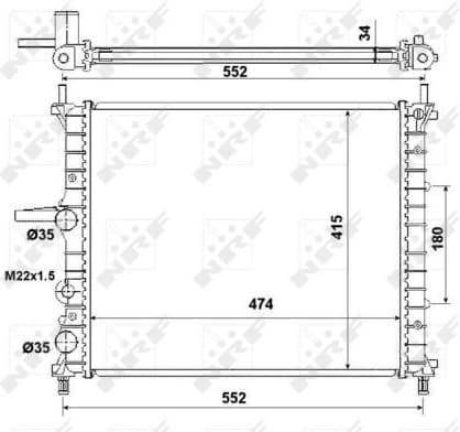 Radiator, engine cooling 53227