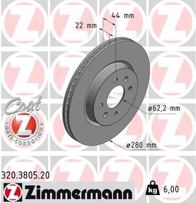 Brake Disc COAT Z 320.3805.20