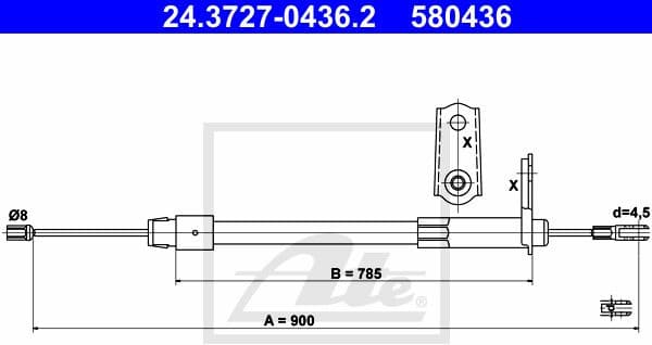 Cable Pull, parking brake 24.3727-0436.2