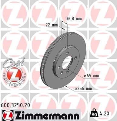 Brake Disc COAT Z 600.3250.20