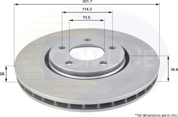 Brake disc, 1pcs FRONT ADC2305V - image 2