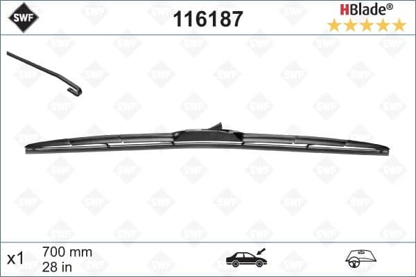 Wiper Blade DAS ORIGINAL HBLADE 116187