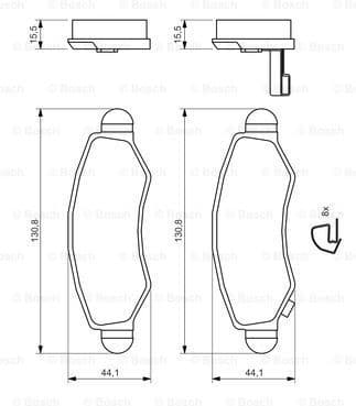 Brake Pad Set, disc brake 0986494458 - image 7