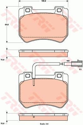 Brake Pad Set, disc brake COTEC GDB1904