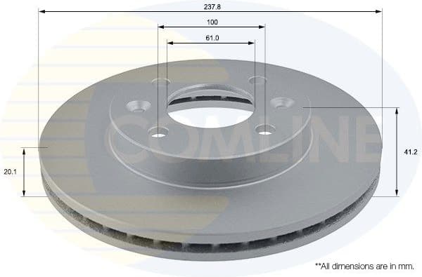 Brake disc, 1pcs FRONT ADC1505V - image 2