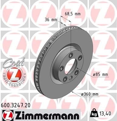 Brake Disc COAT Z 600.3247.20