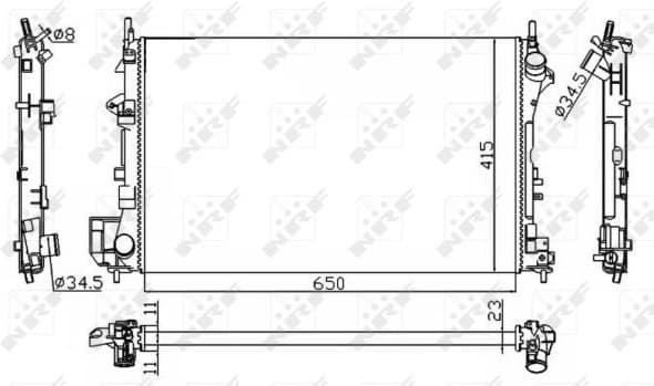 Radiator, engine cooling Economy Class 58203A
