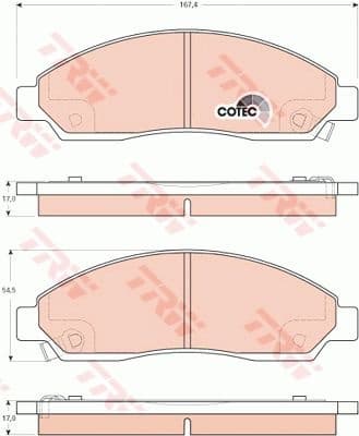 Brake Pad Set, disc brake COTEC GDB3466