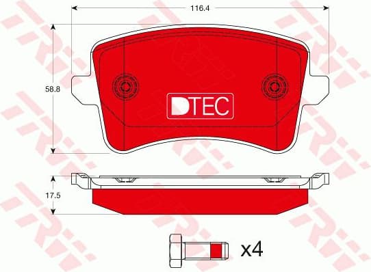 Brake Pad Set, disc brake DTEC COTEC GDB1765DTE