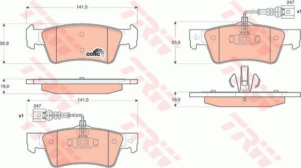 Brake pads rear, Top Quality GDB1672