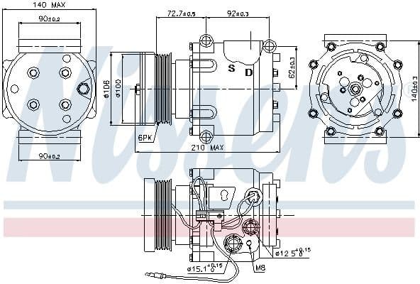 Compressor, air conditioning ** FIRST FIT ** 89066