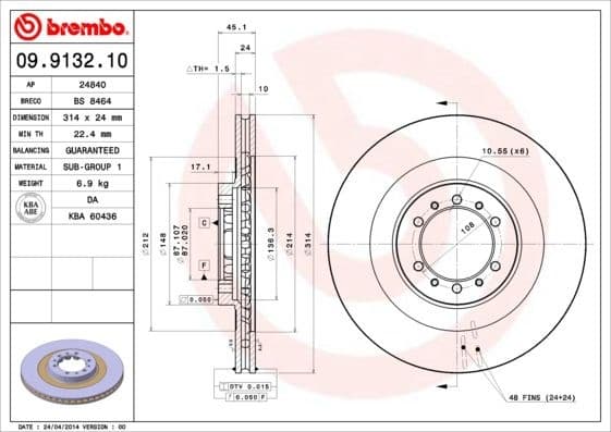 Brake Disc PRIME LINE 09.9132.10