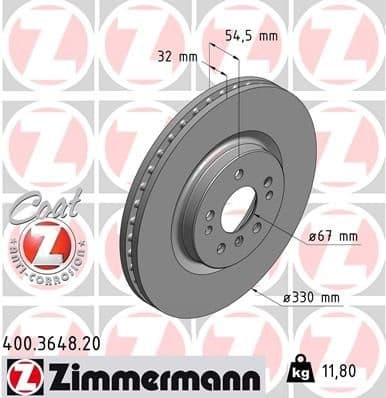 Brake Disc COAT Z 400.3648.20