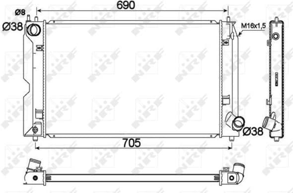 Radiator, engine cooling 53421