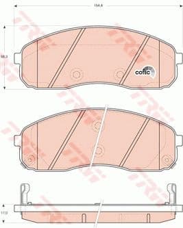 Brake Pad Set, disc brake COTEC GDB3433
